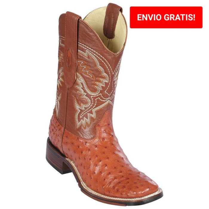 Botas de Avestruz Horma Ranchera Cuadrada Ancha LAB