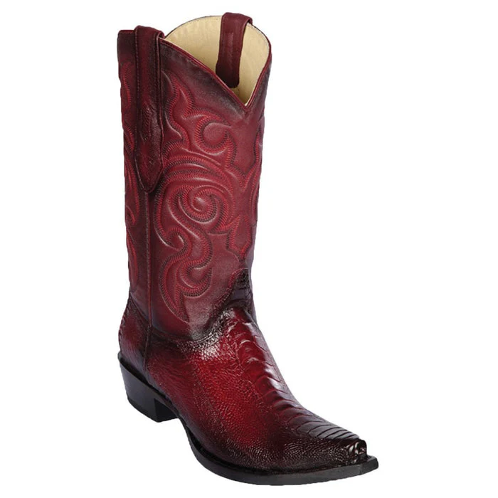 Botas de Avestruz Pata Punta Recortada