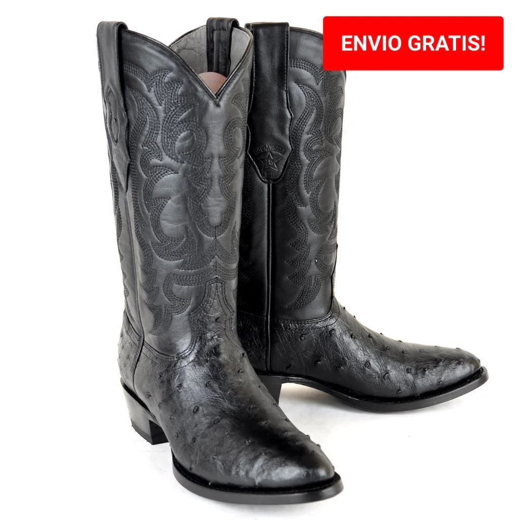 Botas de Avestruz Original Punta Redonda LAB-650305