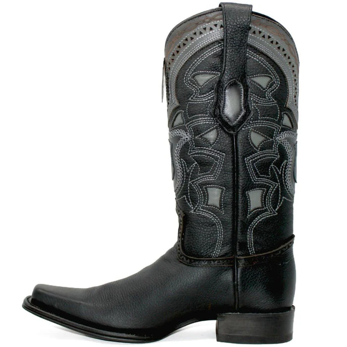 Botas de Cuero Grisly Original Horma Europea Cuadrada Negro LAB - Image 4