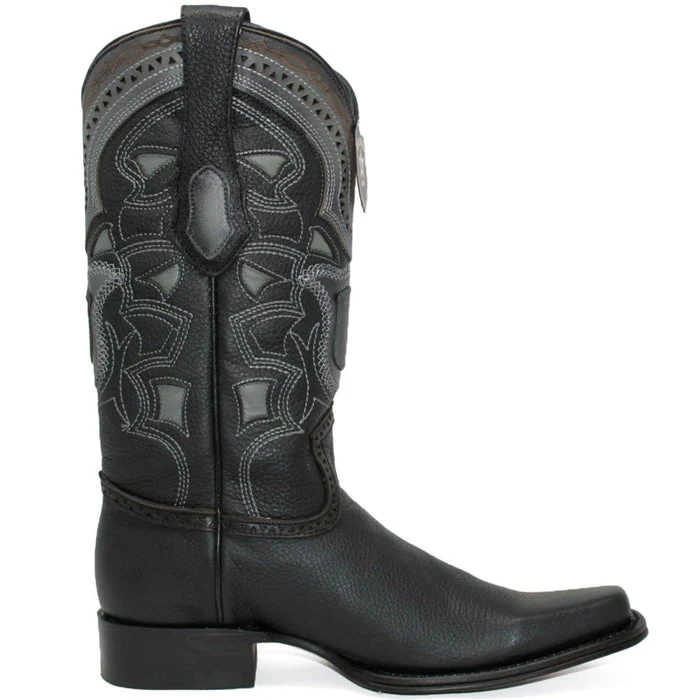 Botas de Cuero Grisly Original Horma Europea Cuadrada Negro LAB - Image 2