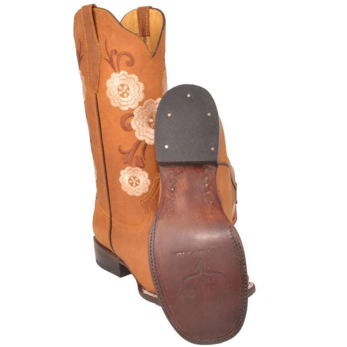 Botas Altas de Cuero con Flores para Mujer en Horma Rodeo - Image 9