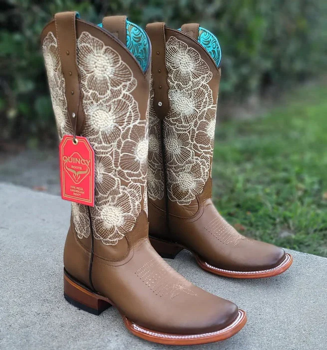 Botas de Cuero con Flores para Mujer en Horma Rodeo - Image 3