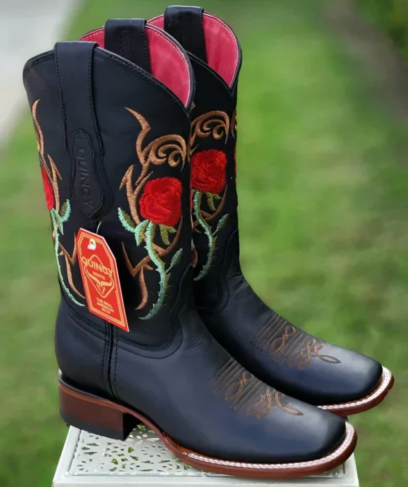 Botas de Cuero con Flores para Mujer en Horma Rodeo - Image 2