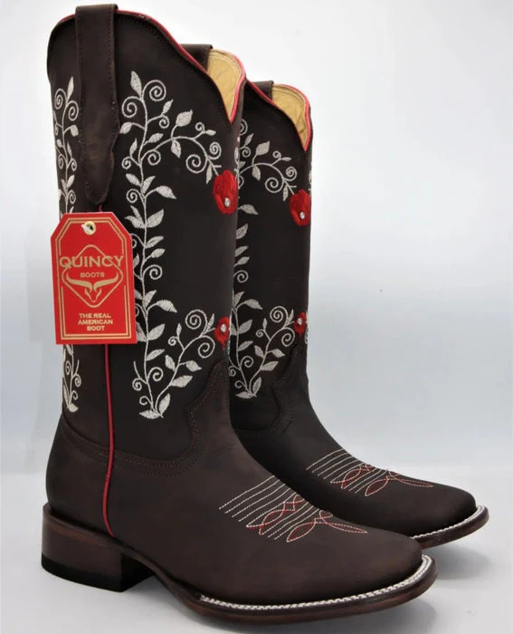 Botas Altas de Cuero con Flores para Mujer en Horma Rodeo - Image 5