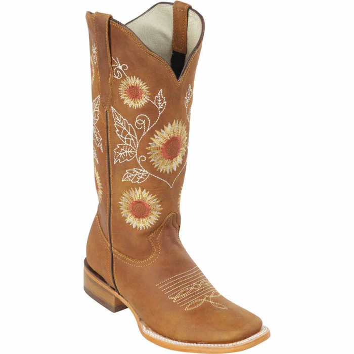 Botas de Cuero con Girasoles para Mujer en Horma Rodeo - Image 2