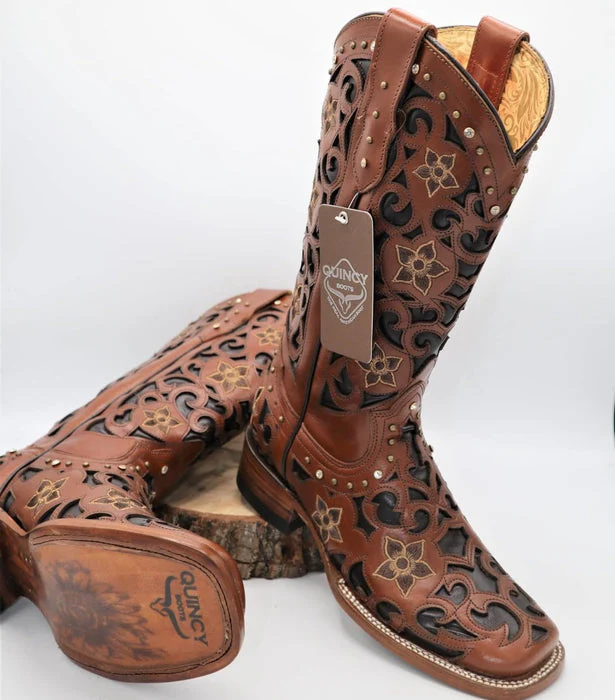 Botas de Cuero Corte Laser para Mujer en Horma Rodeo - Image 2