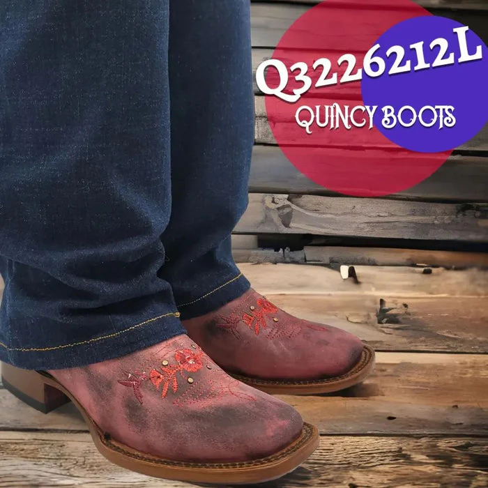 Botas de Cuero Lijado para Mujer en Horma Rodeo Color Cherry - Image 4