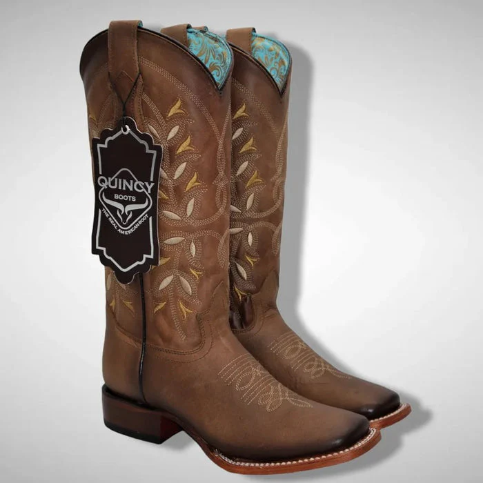 Botas Altas de Cuero Original para Mujer en Horma Rodeo Miel