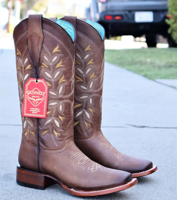 Botas Altas de Cuero Original para Mujer en Horma Rodeo Miel - Image 2