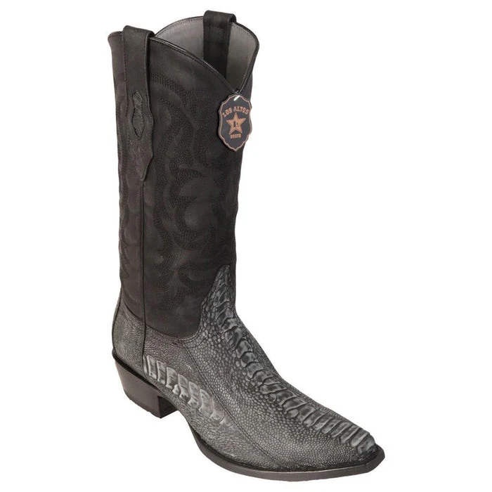 Botas de Avestruz Pata Horma Punta Recortada