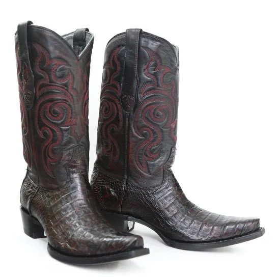 Botas de Cocodrilo Caiman Panza Punta Recortada