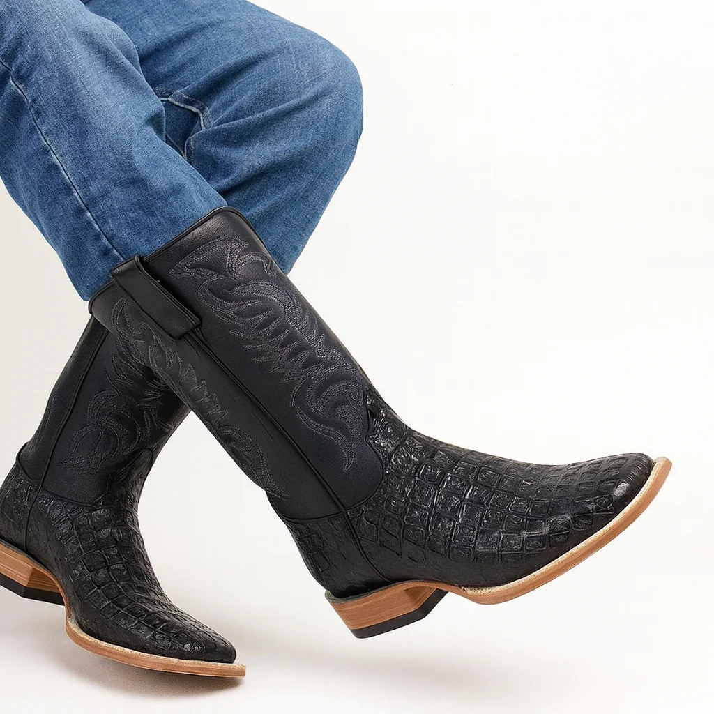 Botas de Cocodrilo Grabado Horma Rodeo Cuadrada - Image 7