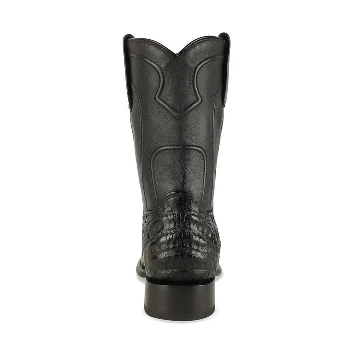 Botas de Cocodrilo Horma Roper con Zipper Color Negro - Image 3