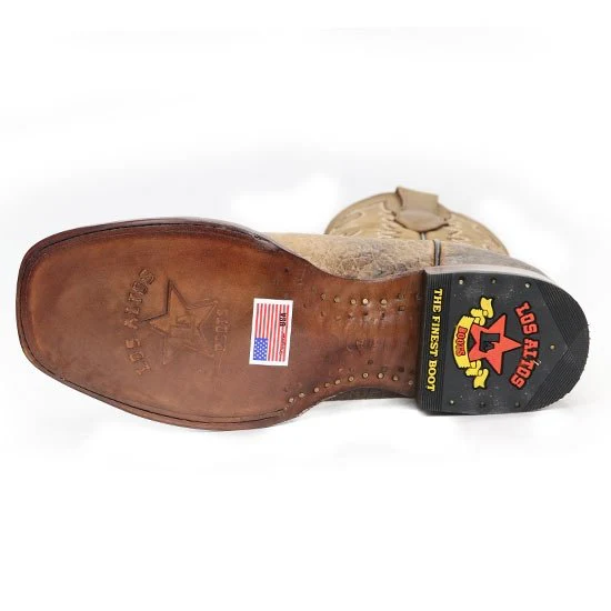 Botas de Cuello de Toro Original Horma Rodeo Cuadrada Color Miel LAB - Image 4