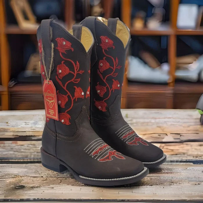 Botas de Cuero con Flores para Mujer en Horma Rodeo - Image 2