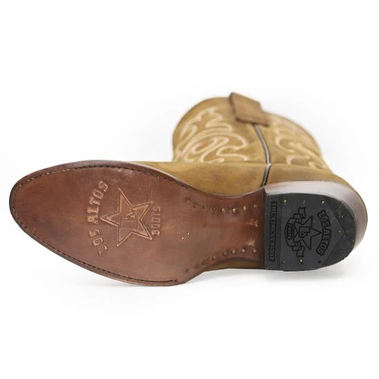 Botas de Cuero Crazy Punta Redonda para Dama Color Tan - Image 3