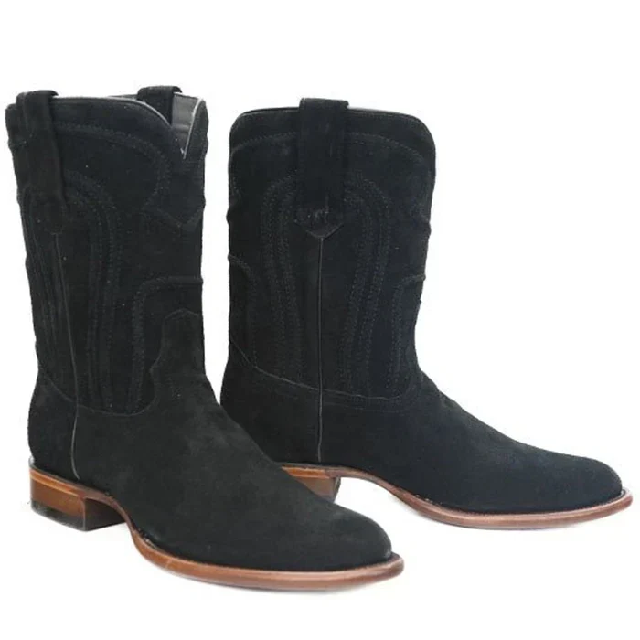 Botas de Cuero Gamuza Original en Horma Roper Color Negro LAB - Image 3