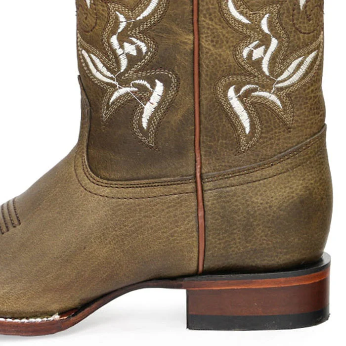 Botas de Cuero Rage Horma Rodeo Cuadrada para Dama Color Miel - Image 4
