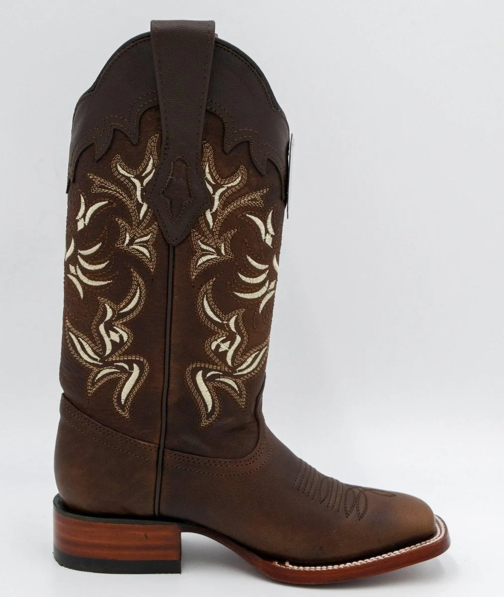 Botas de Cuero Rage Horma Rodeo Cuadrada para Dama Color Nuez LAB-322N9940 - Image 2