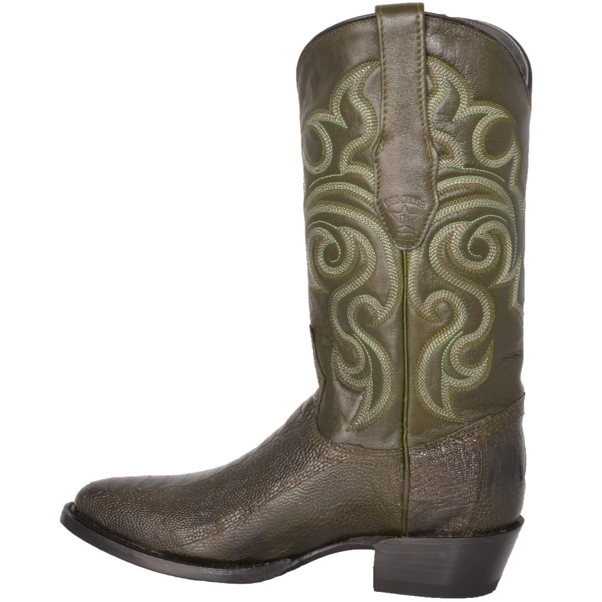 Botas de Pata de Avestruz Punta Oval Color Verde Olivo LAB-650545 - Image 3