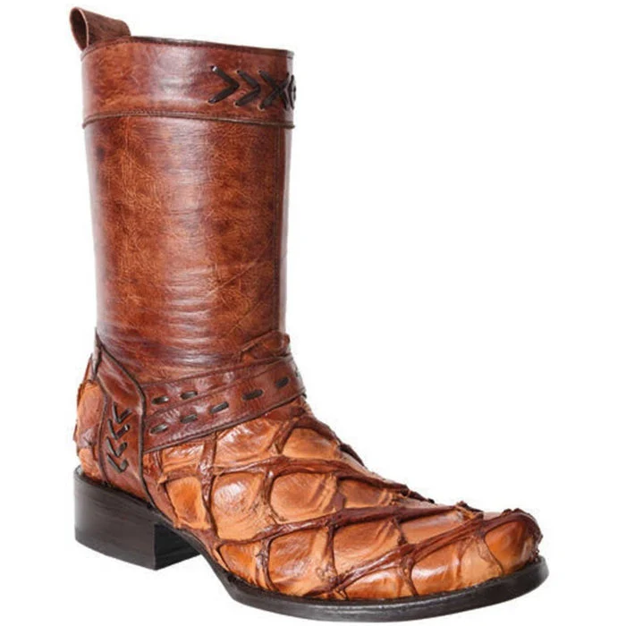 Botas de Pescado Pirarucu Original en Horma Cuadrada con Zipper