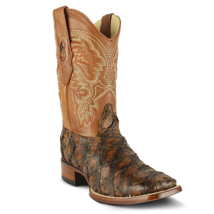 Botas de Pescado Pirarucu Original en Horma Rodeo Cuadrada LAB