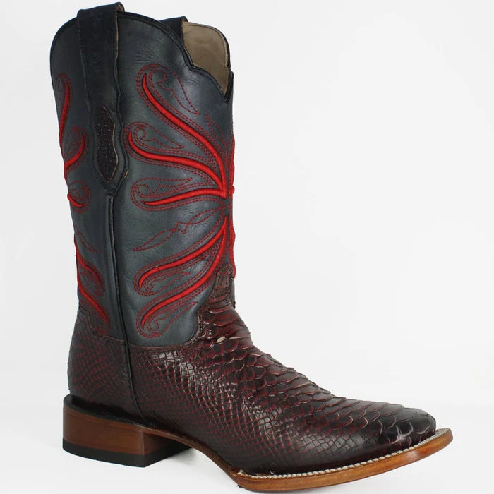 Botas de Piton Grabado Horma Rodeo Cuadrada