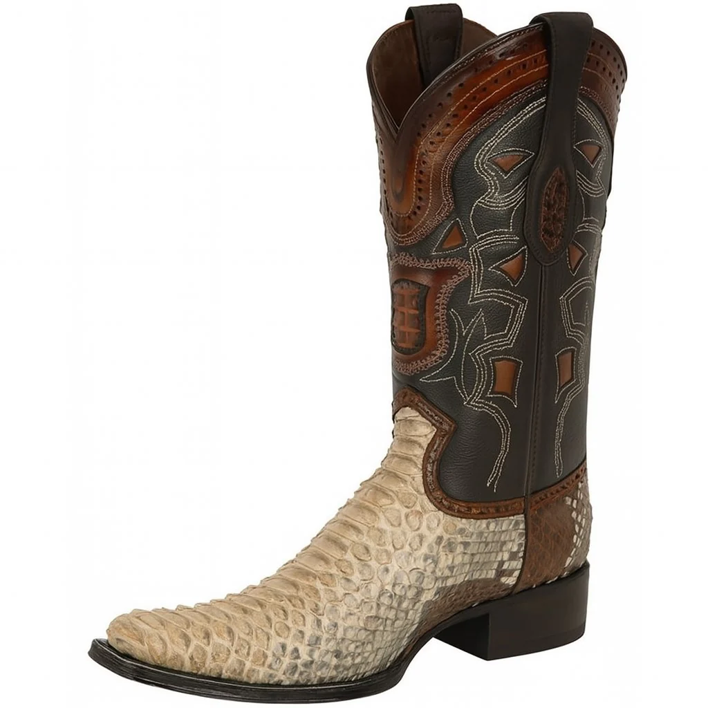 Botas de Piton Original Horma Europea Cuadrada Color Arena - Image 6
