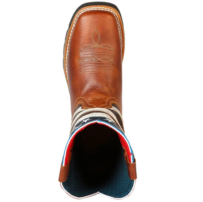Botas de Trabajo de Cuero Horma Rodeo Color Miel con Bandera USA GEN - Image 3