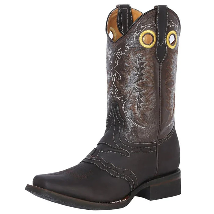 Botas Vaqueras de Cuero Crazy Horma Rodeo Color Chocolate