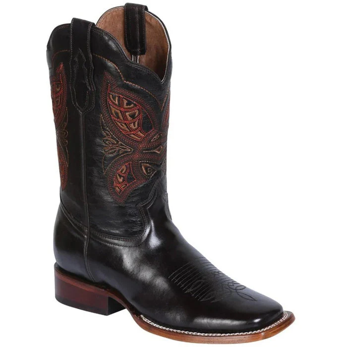 Botas Vaqueras de Cuero Crazy Original Horma Rodeo Color Cafe y Negro - Image 2