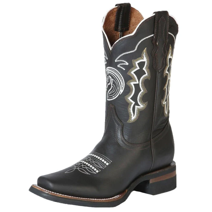 Botas Vaqueras de Cuero Crazy Original Horma Rodeo Color Chocolate