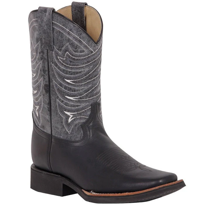 Botas Vaqueras de Cuero Crazy Original Horma Rodeo Texas Color Negro GEN