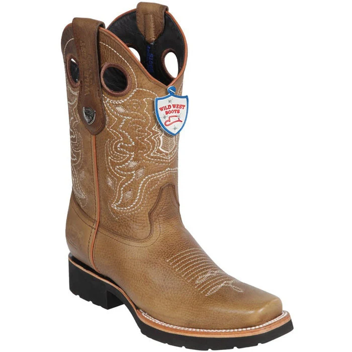 Botas Vaqueras de Cuero Rage Horma Rodeo Cuadrada Ancha