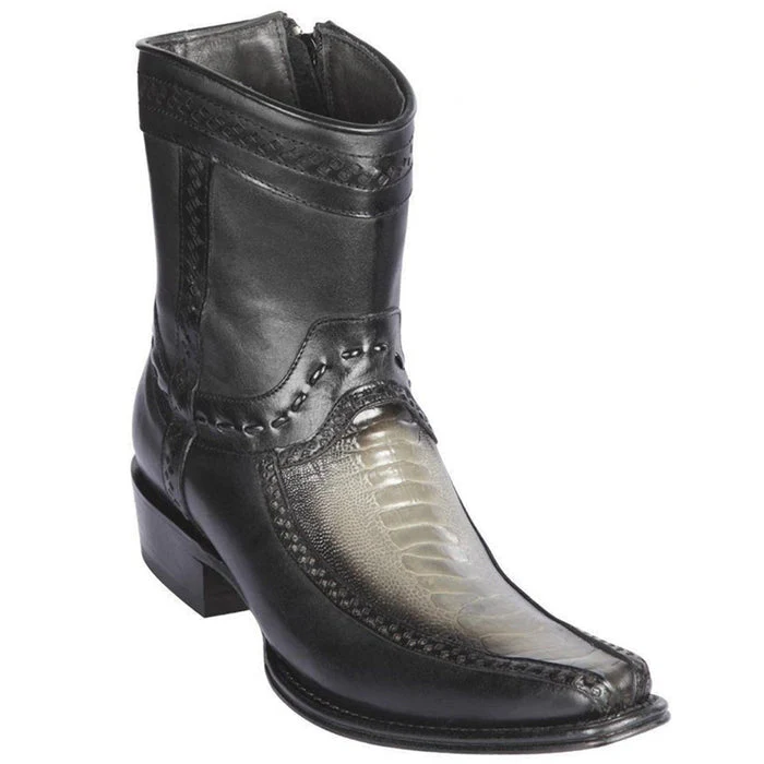 Botin Avestruz Pata con Venado Punta Europea