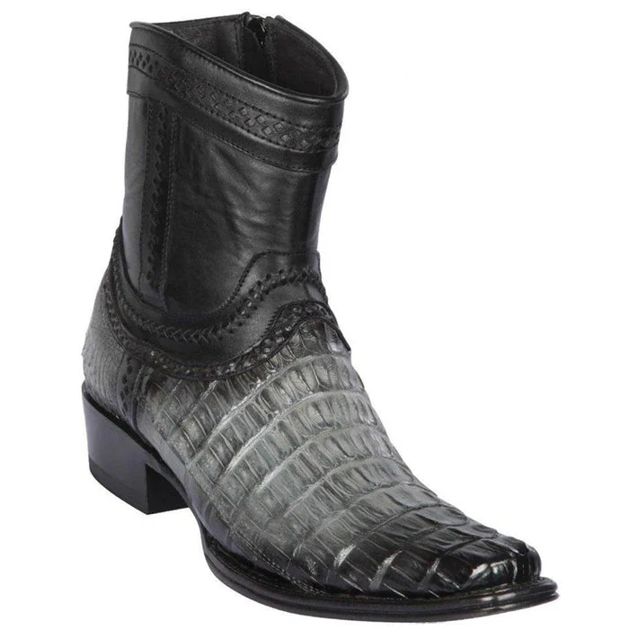 Botas de Cocodrilo Caiman Cola Cortas Horma Europea Cuadrada
