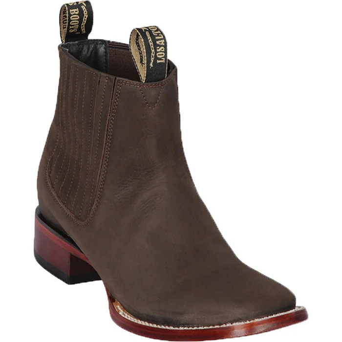 Botines Charros de Gamuza Punta Cuadrada Los Altos Boots