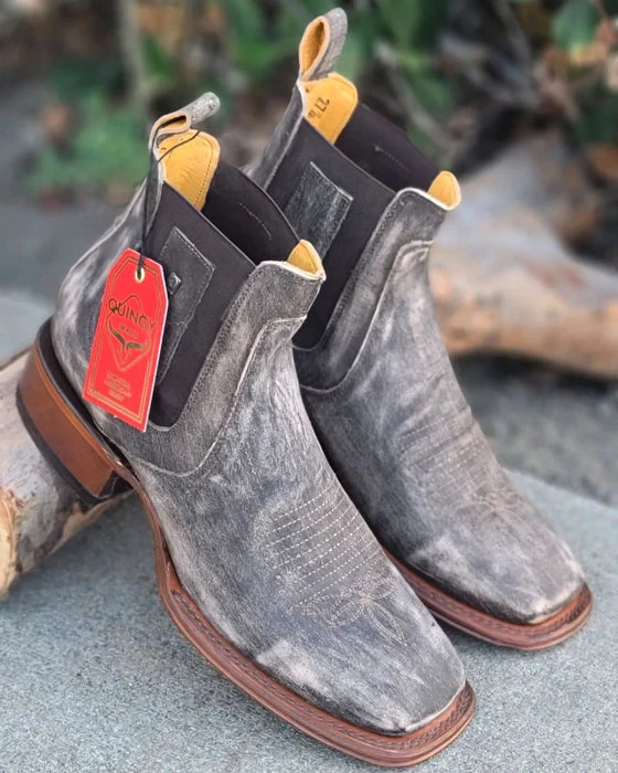 Botin Charro Quincy con Punta Cuadrada Color Cafe Claro - Image 2