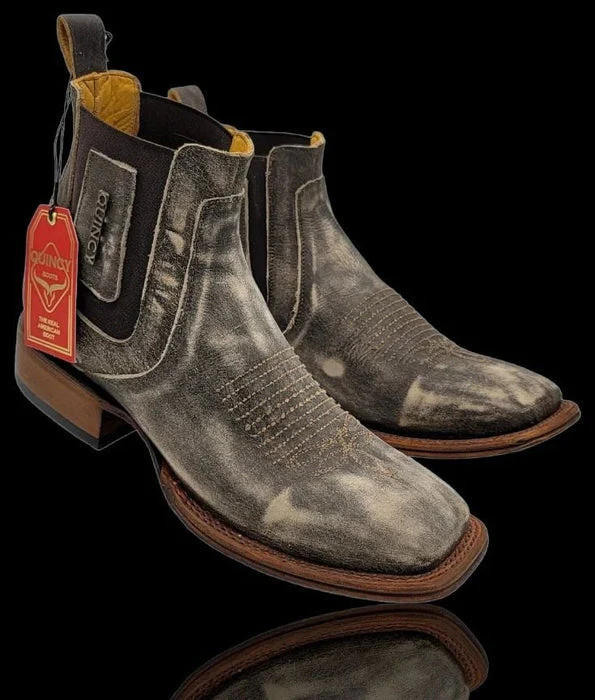 Botin Charro Quincy con Punta Cuadrada Color Cafe Claro - Image 7