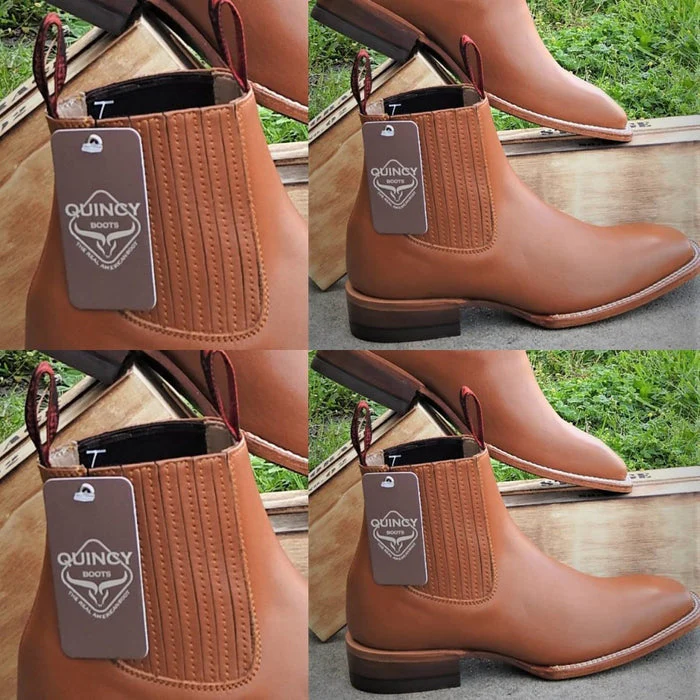 Botines Charros Quincy con Punta Cuadrada Color Miel - Image 6