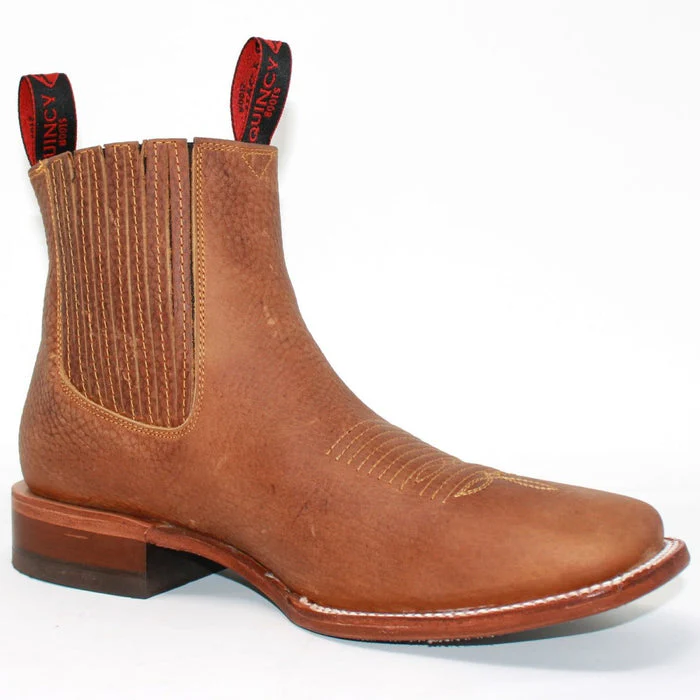 Botines Charro Quincy con Punta Cuadrada Color Tan - Image 2