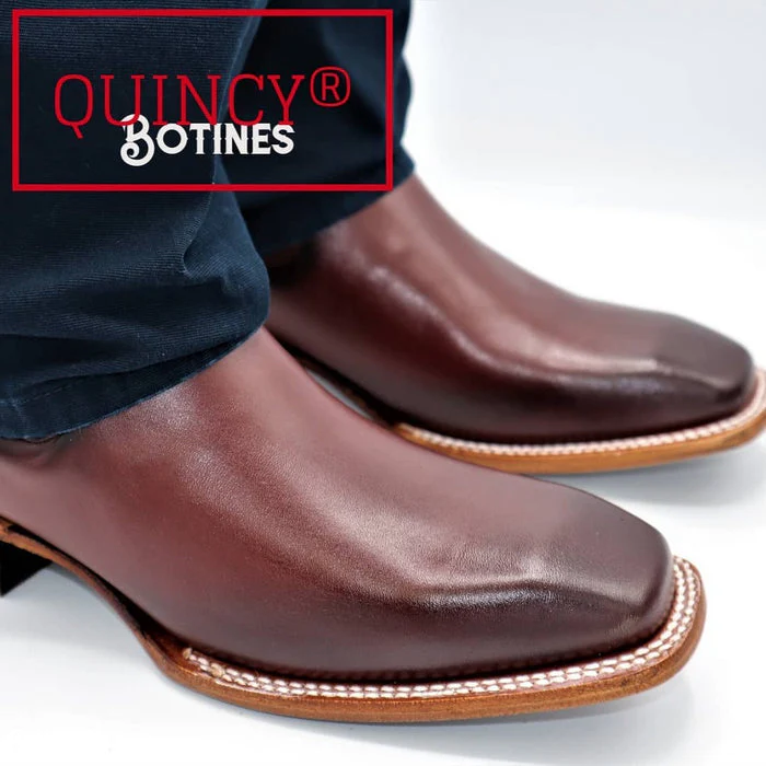 Botines Charros Quincy con Punta Cuadrada Color Vino - Image 11