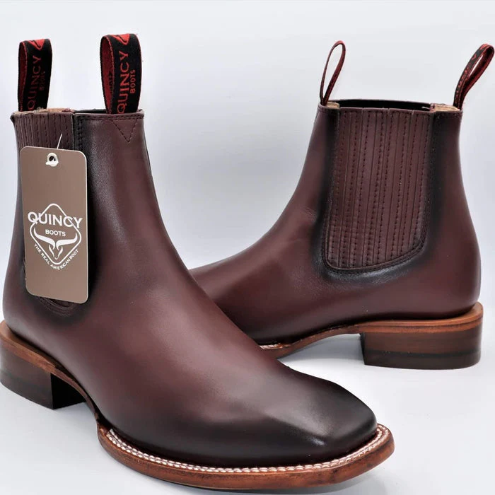 Botines Charros Quincy con Punta Cuadrada Color Vino - Image 12