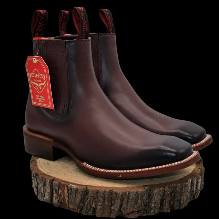 Botines Charros Quincy con Punta Cuadrada Color Vino - Image 13
