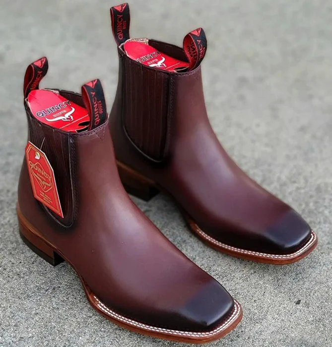Botines Charros Quincy con Punta Cuadrada Color Vino - Image 3