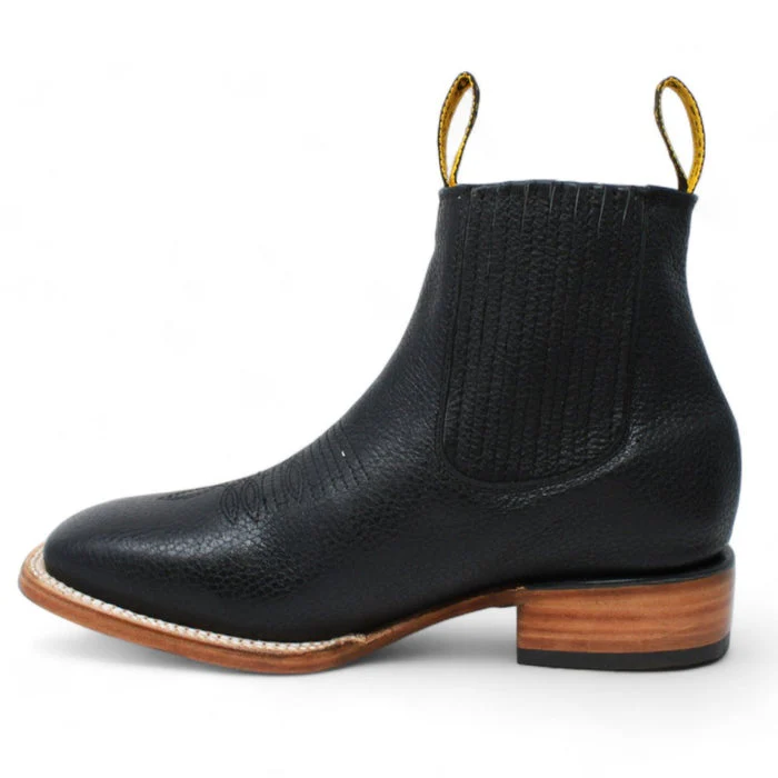Botines Charros Quincy con Punta Cuadrada Color Negro DIE - Image 3