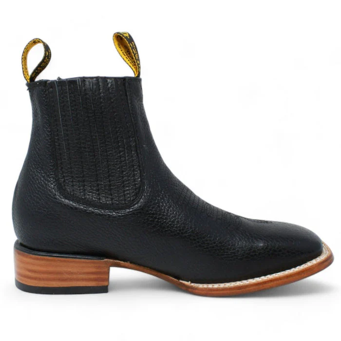 Botines Charros Quincy con Punta Cuadrada Color Negro DIE - Image 2