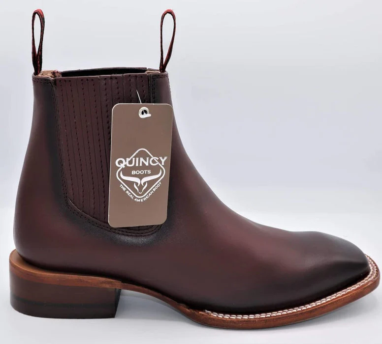 Botines Charros Quincy con Punta Cuadrada Color Vino - Image 2