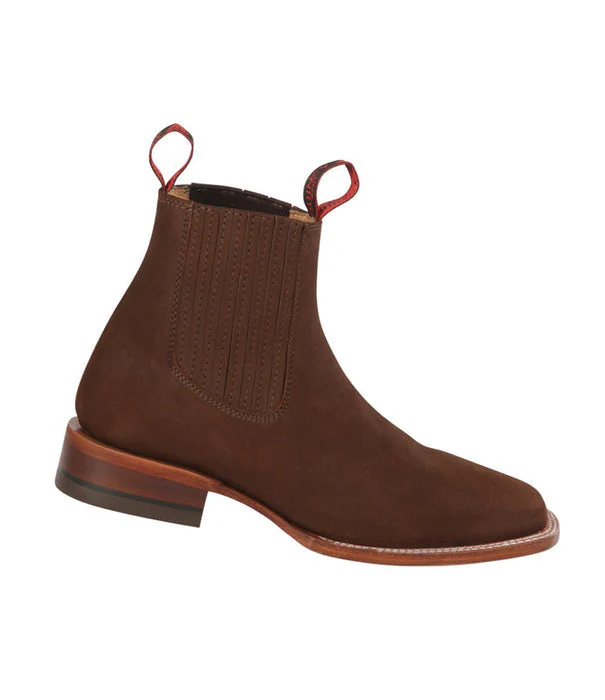 Botin Charro Quincy de Gamuza con Punta Cuadrada - Image 5